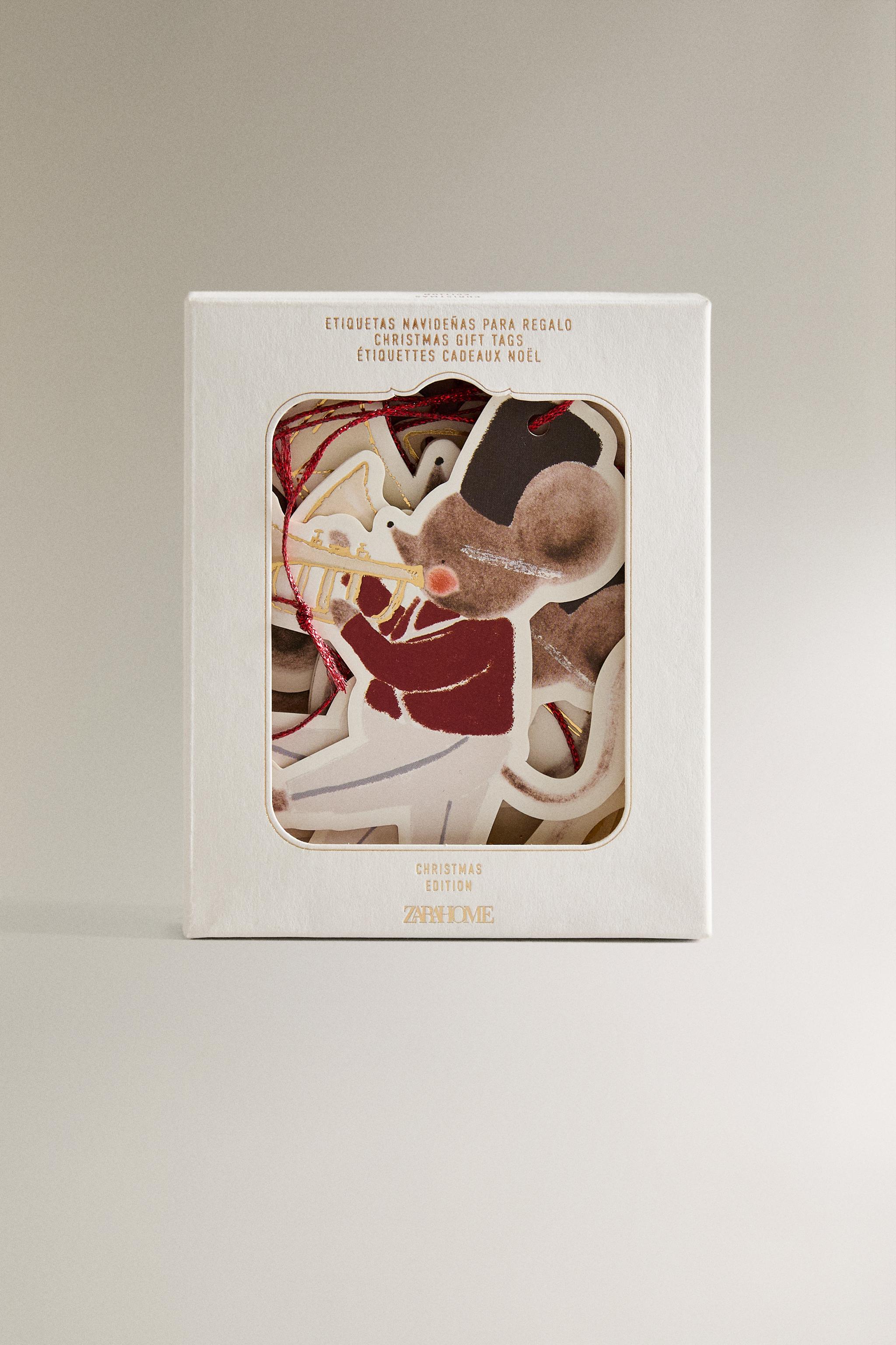 LOT ÉTIQUETTES CADEAUX SOURIS NOËL (LOT DE 12)